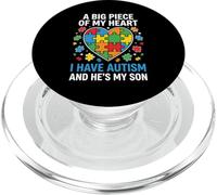 My Heart Has Autism Proud Autism Parent Dad Mom Autism PopSockets PopGrip for MagSafe