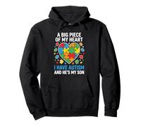 My Heart Has Autism Proud Autism Parent Dad Mom Autism Pullover Hoodie