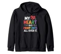 My Heart Has Pawprints All Over It Dog Cat Love Zip Hoodie
