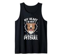 My Heart Is Help By The Paws Of A Pitbull Tank Top
