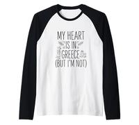 My Heart is in Greece (But I Am Not) - Greek Souvenir Raglan Baseball Tee