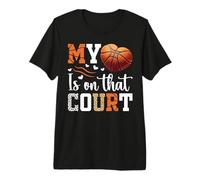 My Heart is on that Court Basketball Player mom Leopard Premium T-Shirt