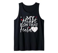 My Heart is On that Field Baseball Mom Mama Women Tank Top