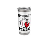 My Heart is on that Field Baseball Player's Mom Life Stainless Steel Insulated Tumbler