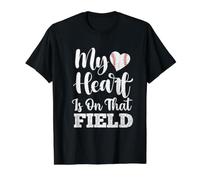 My Heart is On that Field Baseball Softball Heart Value Graphic T-Shirt