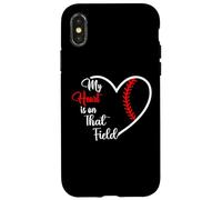 My Heart is on That Field Baseball Softball Mom Quote Case for iPhone X/XS