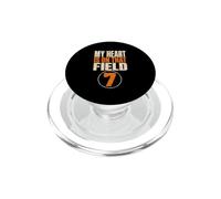 My Heart Is On That Field Number Seven Sports Mom PopSockets PopGrip for MagSafe