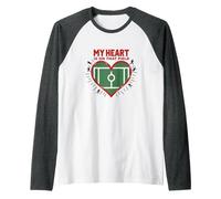 My Heart is On That Field Soccer Fan Passion Raglan Baseball Tee, Men, Dark Heather/White, XXL