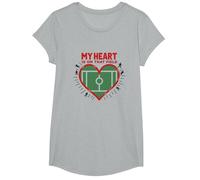 My Heart is On That Field Soccer Fan Passion T-Shirt, Girls, Heather Grey, Large