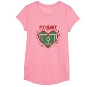 My Heart is On That Field Soccer Fan Passion T-Shirt, Girls, Pink, Small