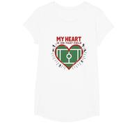 My Heart is On That Field Soccer Fan Passion T-Shirt, Girls, White, XS