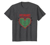 My Heart is On That Field Soccer Fan Passion T-Shirt, Kids, Dark Heather Grey, 8 Years