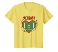 My Heart is On That Field Soccer Fan Passion T-Shirt, Kids, Lemon, 2 Years
