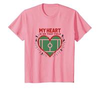 My Heart is On That Field Soccer Fan Passion T-Shirt, Kids, Pink, 10 Years