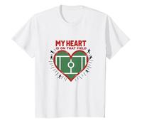 My Heart is On That Field Soccer Fan Passion T-Shirt, Kids, White, 4 Years