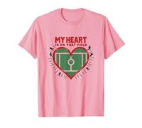 My Heart is On That Field Soccer Fan Passion T-Shirt, Men, Pink, XL