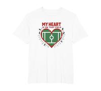 My Heart is On That Field Soccer Fan Passion T-Shirt, Men's Big and Tall, White, 3X Tall