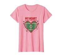 My Heart is On That Field Soccer Fan Passion T-Shirt, Women, Pink, 3XL
