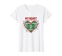 My Heart is On That Field Soccer Fan Passion T-Shirt, Women, White, L