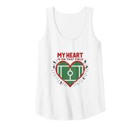 My Heart is On That Field Soccer Fan Passion Tank Top, Women, White, L