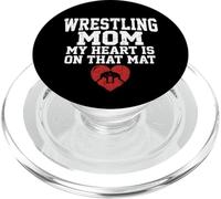 My Heart Is On That Mat Wrestling Mom Graphic PopSockets PopGrip for MagSafe