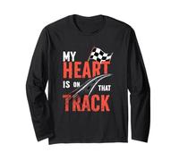 My Heart Is On That Track Drag Racing Race Car Driver Gifts Long Sleeve T-Shirt