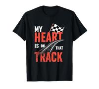 My Heart Is On That Track Drag Racing Race Car Driver Gifts T-Shirt