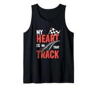 My Heart Is On That Track Drag Racing Race Car Driver Gifts Tank Top