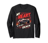 My Heart Is On That Track Drag Racing Race Car Driver Long Sleeve T-Shirt