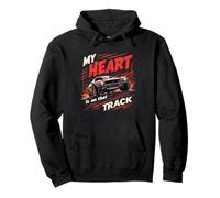 My Heart Is On That Track Drag Racing Race Car Driver Pullover Hoodie