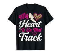 My Heart is on that Track - Leopard Pattern Cross Country T-Shirt