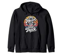 My Heart Is On That Track Vintage Racing Zip Hoodie