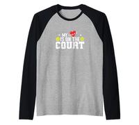 My Heart is On The Court Raglan Baseball Tee