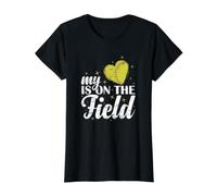 My Heart is On The Field Value Graphic T-Shirt, Women, Black, S