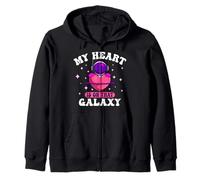 My Heart is on the Galaxy Space Planet Universe Astronaut Zip Hoodie