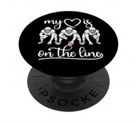 My Heart Is On The Line Offensive Lineman vintage football PopSockets Adhesive PopGrip