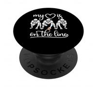 My Heart Is On The Line Offensive Lineman vintage football PopSockets Adhesive PopGrip