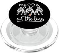 My Heart Is On The Line Offensive Lineman vintage football PopSockets PopGrip for MagSafe