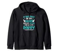My Heart Lives In Heaven Missing My Dad Is In Heaven Zip Hoodie