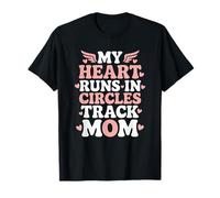 My Heart Runs in Circles Track Mom, Field Athlete Running T-Shirt
