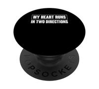 My Heart Runs In Two Directions Twin Dad Father PopSockets Adhesive PopGrip