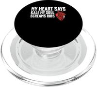 My Heart Says Kale My Soul Screams Ribs Bypass Heart PopSockets PopGrip for MagSafe