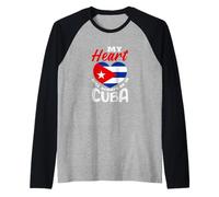 My Heart Will Always Be in Cuba Roots Heritage Raglan Baseball Tee
