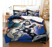 My Hero Academia 3D Printing Duvet Cover 3 Pcs Bedding Set Izuku Midoriya Hidden Zipper Microfiber for Kid Teens Boys And Girls Single（140x200cm）