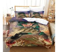 My Hero Academia 3D Printing Duvet Cover 3 Pcs Bedding Set Izuku Midoriya Hidden Zipper Microfiber for Kid Teens Boys And Girls Double（200x200cm）