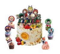 My Hero Academia Anime Birthday Topper Decorations Cake Stick Tag - All Might Midoriya Izuku MHA Cute Baked Dessert Decoration Anime Party Supplies Decor