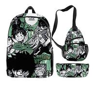 My Hero Academia Anime Boku no Hero Academia Cosplay Backpack Bag Oxford Backpacks School Lunch Box Bags Pencil Bag for Teenage Girls Boys School Book Bag Travel Bag