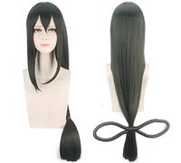 My Hero Academia Asui Tsuyu Cos Dark Wigs Green Long Straight Wig 80cm Cosplay Baku no Hero Costume Props Wig