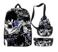 My Hero Academia Backpack School Bag 3 Piece Set 3D Print Anime MHA Backpack Suit with Waist Bag Pencil Case Student Bookbag Casual Daypack Laptop Travel Bags
