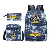 My Hero Academia Backpack School Bags Anime Print Laptop Backpack Casual Rucksack Student School Bookbag Messenger Bag Pencil Case for Boys Girls